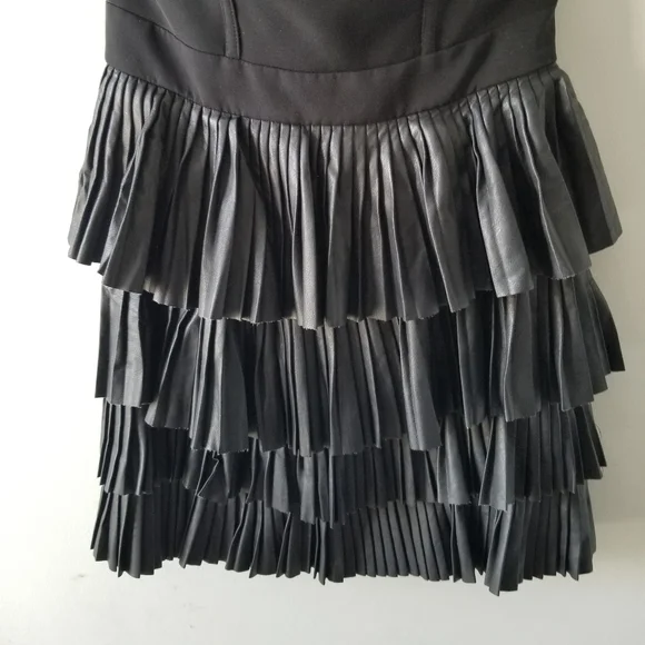 bebe Black Strapless Tiered Mini Dress - Picture 6 of 15